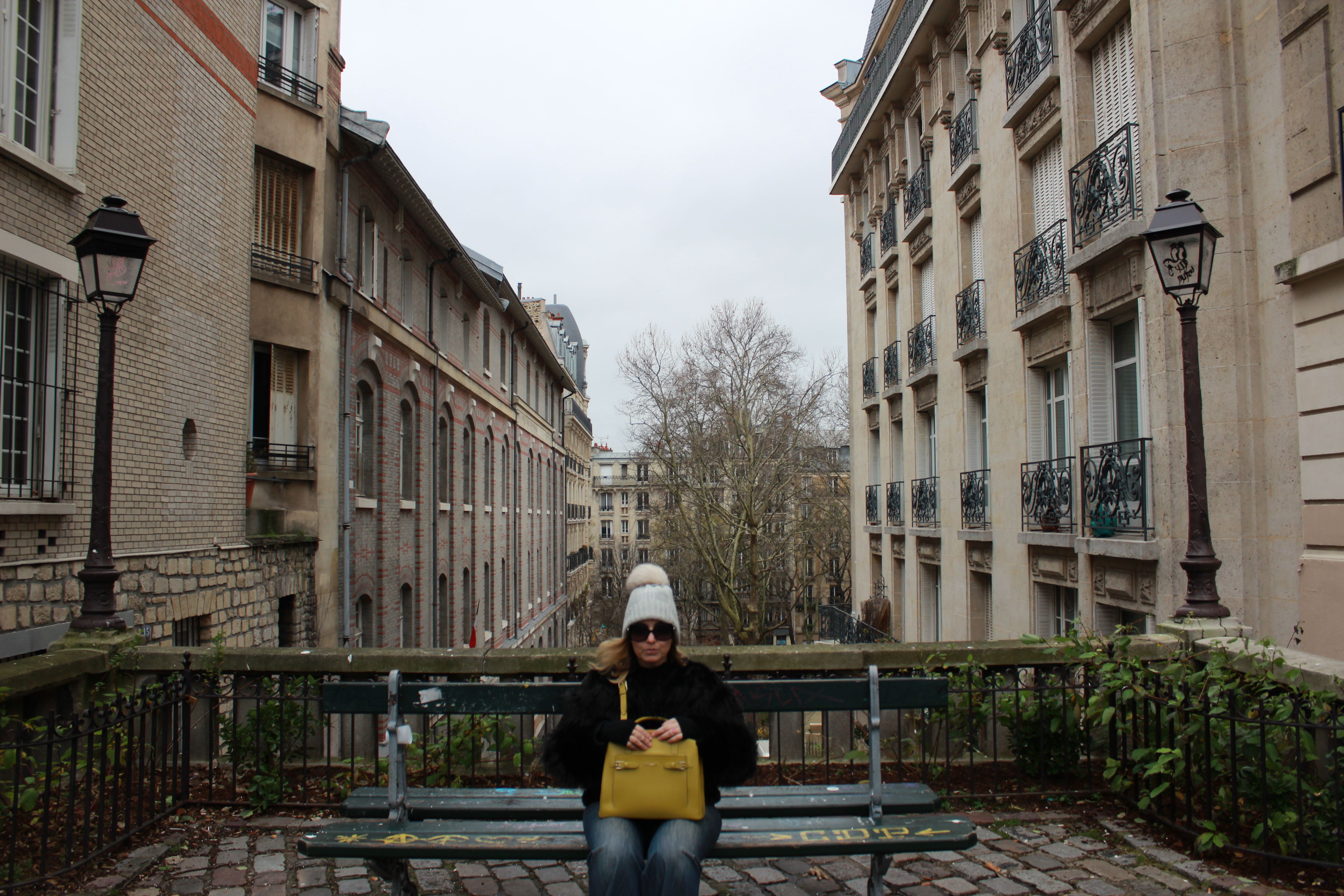 Here I am, on a quiet bench in Montmartre