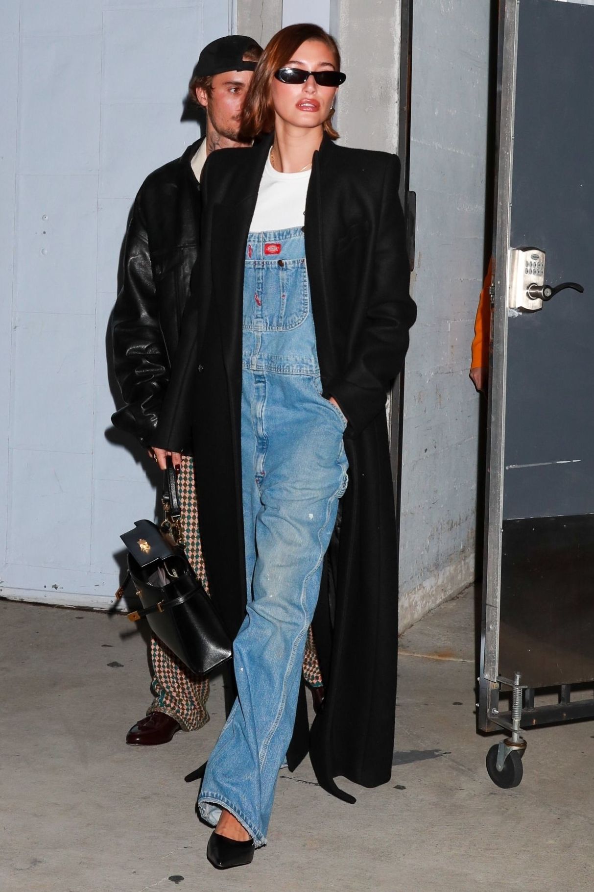 Hailey Bibier in Khaite oversize coat